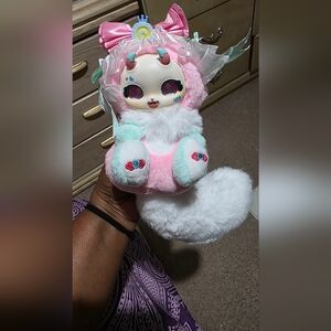 Boboco Pink & Mint Pastel Plush Doll with Big Fluffy Tail